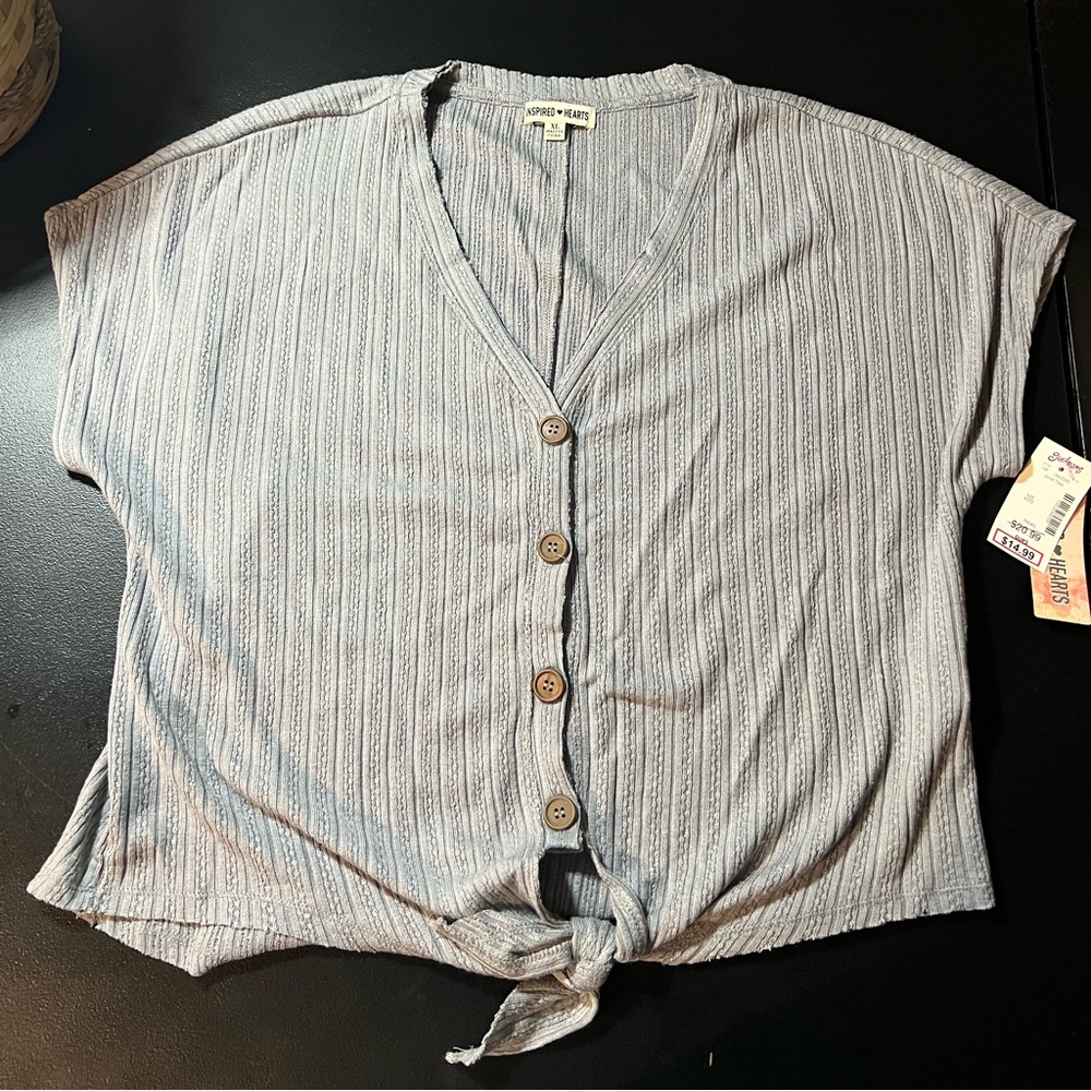 Inspired Heart button down top.